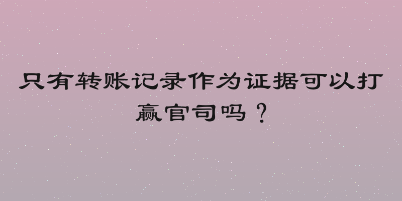 只有转账记录作为证据可以打赢官司吗？