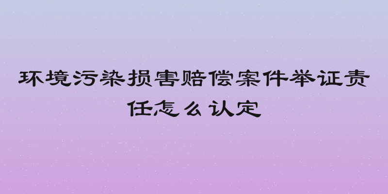环境污染损害赔偿案件举证责任怎么认定