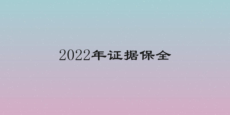 2022年证据保全