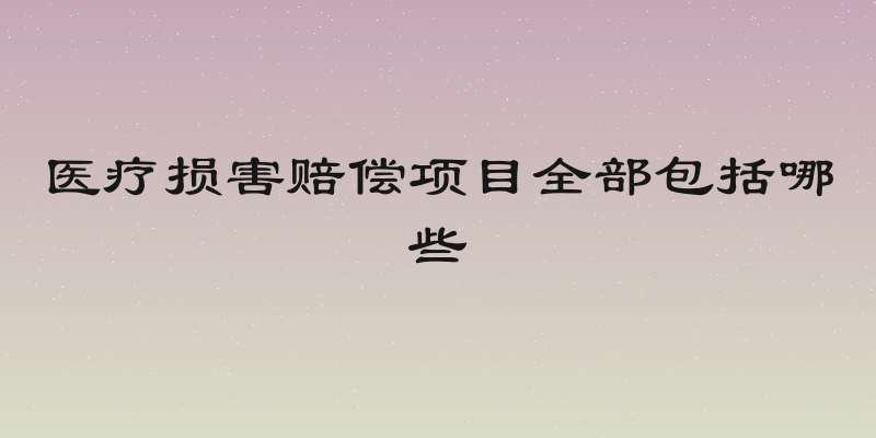 医疗损害赔偿项目全部包括哪些