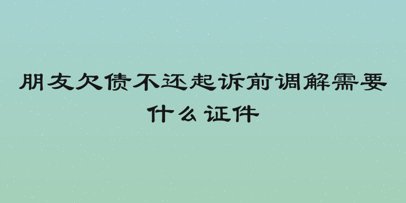 朋友欠债不还起诉前调解需要什么证件