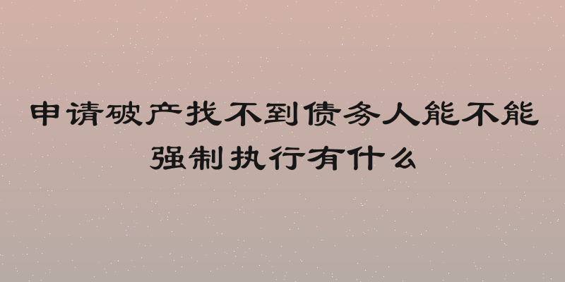 申请破产找不到债务人能不能强制执行有什么