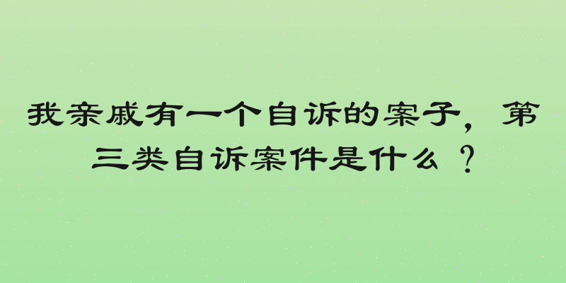 我亲戚有一个自诉的案子，第三类自诉案件是什么？