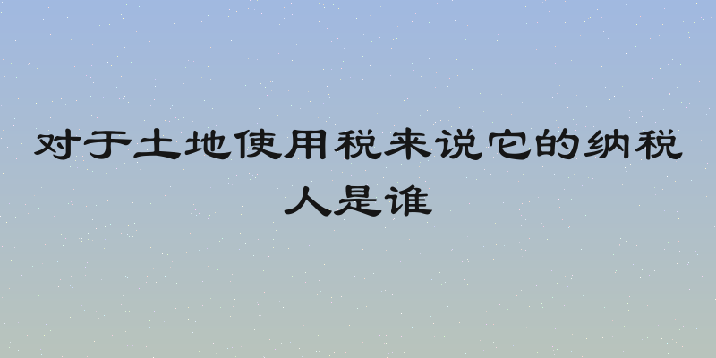 对于土地使用税来说它的纳税人是谁