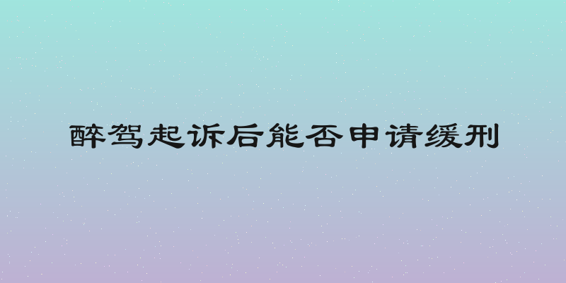 醉驾起诉后能否申请缓刑