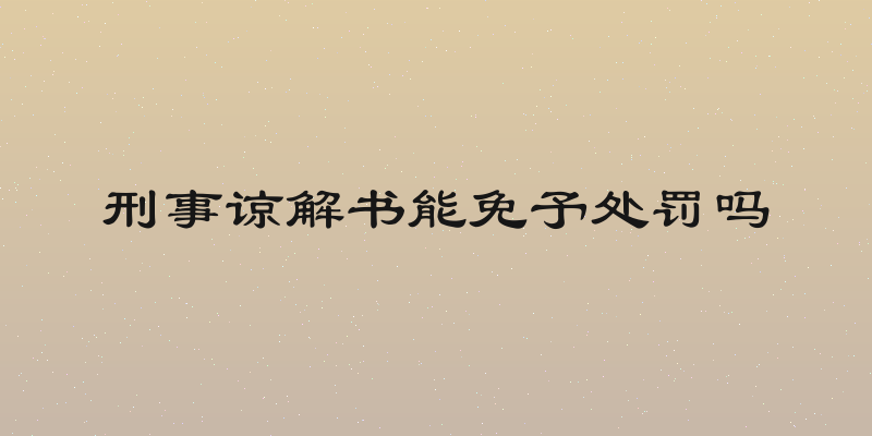刑事谅解书能免予处罚吗