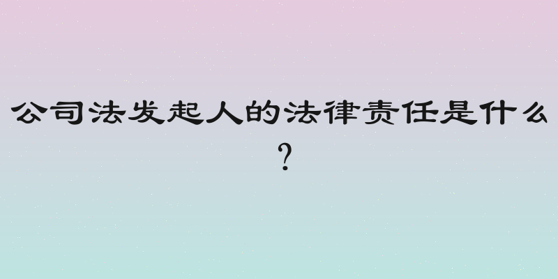 公司法发起人的法律责任是什么？