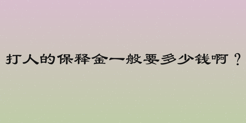 打人的保释金一般要多少钱啊？