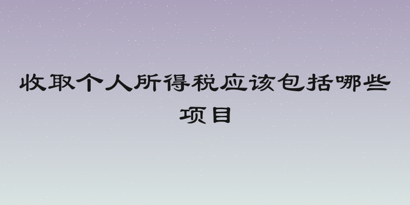 收取个人所得税应该包括哪些项目