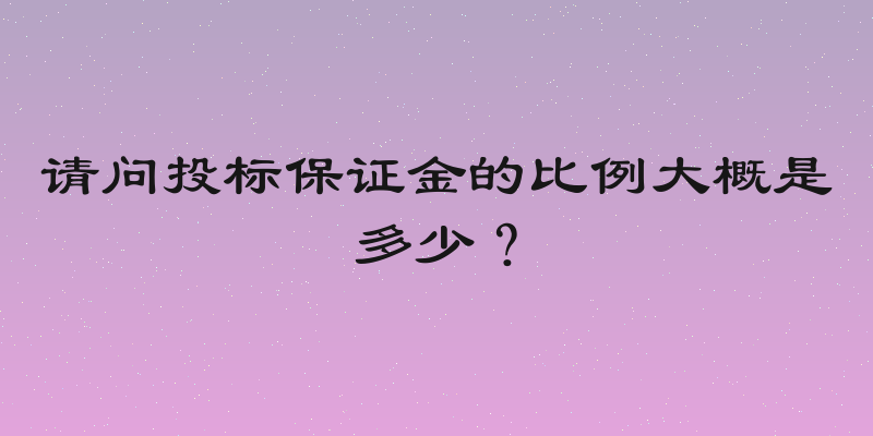 请问投标保证金的比例大概是多少？