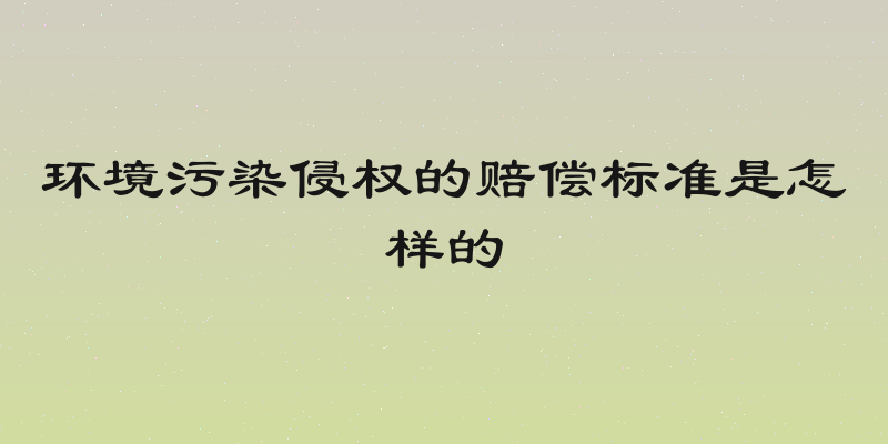 环境污染侵权的赔偿标准是怎样的