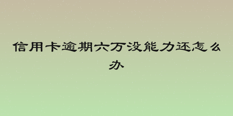 信用卡逾期六万没能力还怎么办