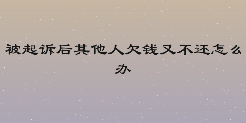 被起诉后其他人欠钱又不还怎么办