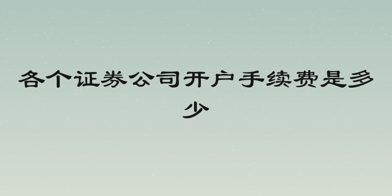 各个证券公司开户手续费是多少