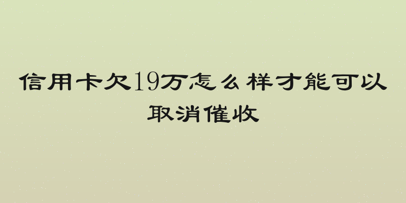 信用卡欠19万怎么样才能可以取消催收