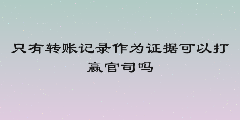 只有转账记录作为证据可以打赢官司吗