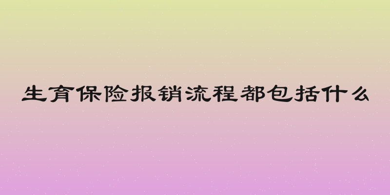 生育保险报销流程都包括什么