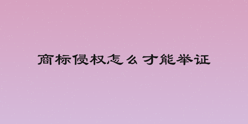 商标侵权怎么才能举证