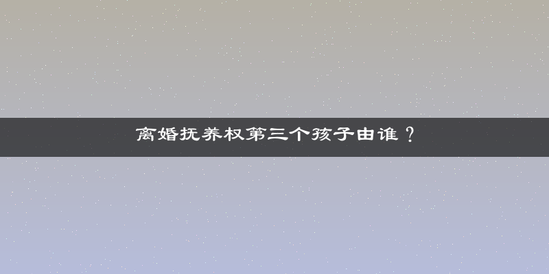 离婚抚养权第三个孩子由谁？