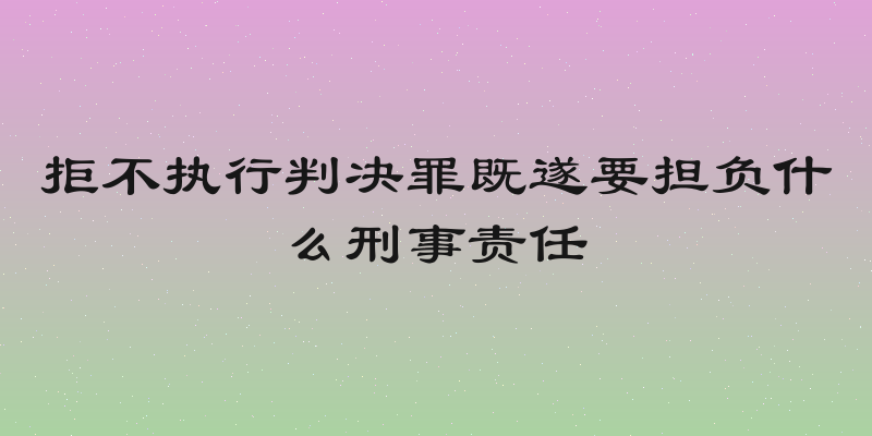 拒不执行判决罪既遂要担负什么刑事责任