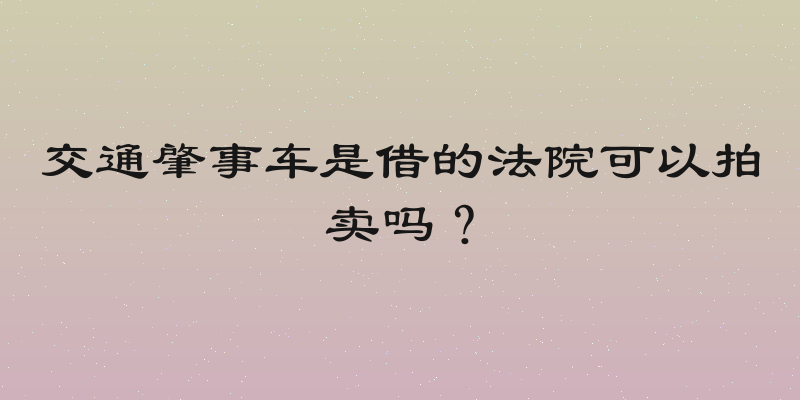 交通肇事车是借的法院可以拍卖吗？