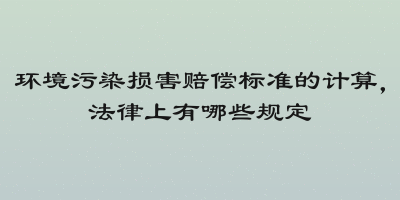 环境污染损害赔偿标准的计算，法律上有哪些规定