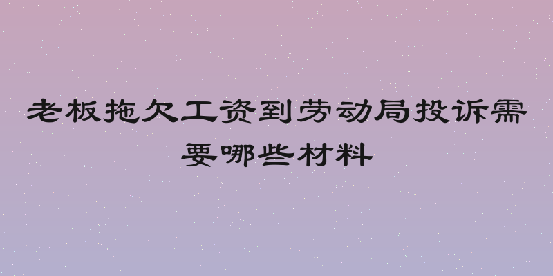 老板拖欠工资到劳动局投诉需要哪些材料