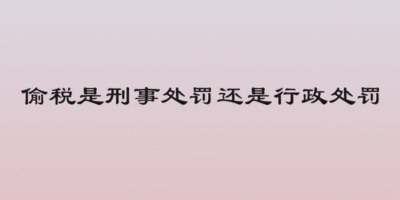 偷税是刑事处罚还是行政处罚