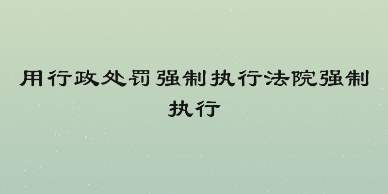 用行政处罚强制执行法院强制执行