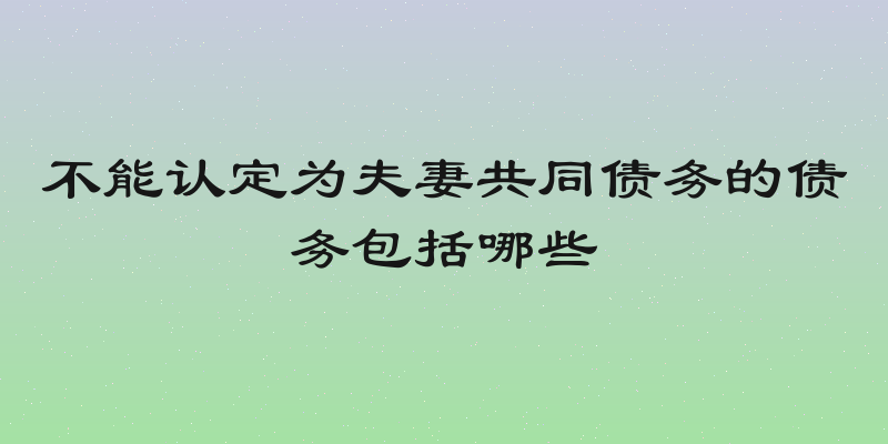 不能认定为夫妻共同债务的债务包括哪些