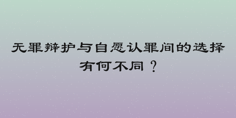 无罪辩护与自愿认罪间的选择有何不同？