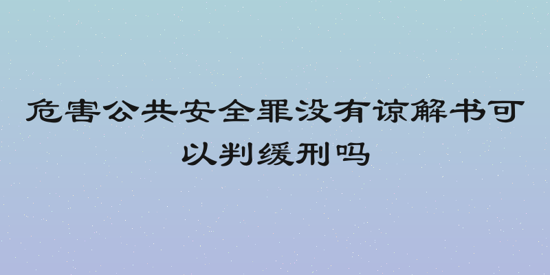 危害公共安全罪没有谅解书可以判缓刑吗