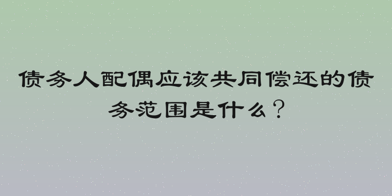 债务人配偶应该共同偿还的债务范围是什么?