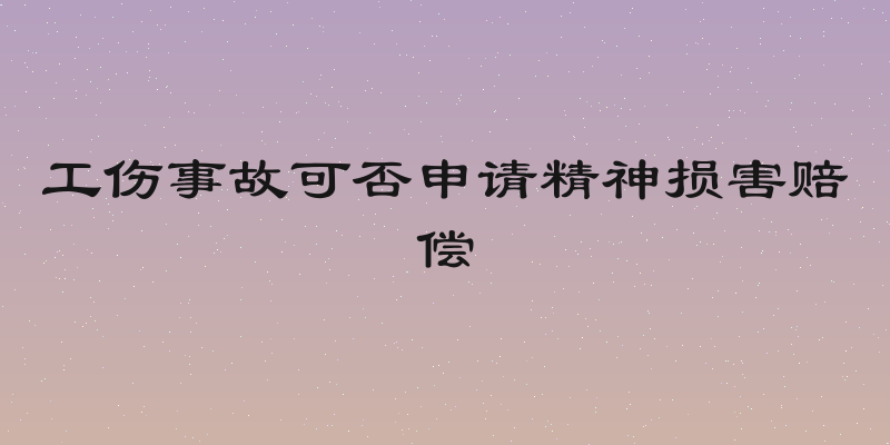 工伤事故可否申请精神损害赔偿