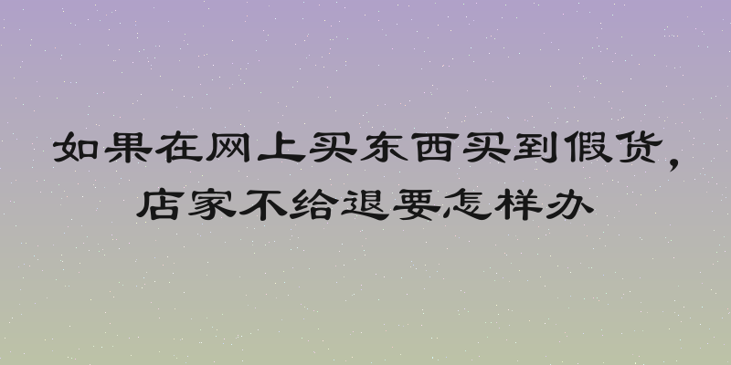 如果在网上买东西买到假货，店家不给退要怎样办