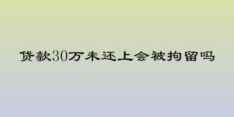 贷款30万未还上会被拘留吗