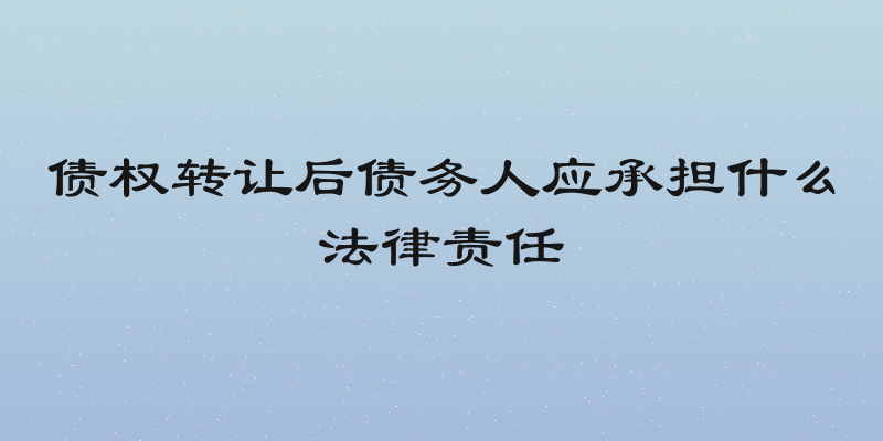 债权转让后债务人应承担什么法律责任