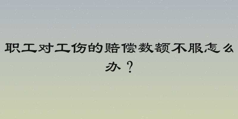职工对工伤的赔偿数额不服怎么办？