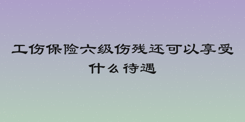 工伤保险六级伤残还可以享受什么待遇