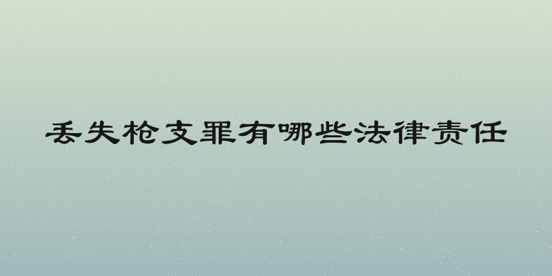 丢失枪支罪有哪些法律责任