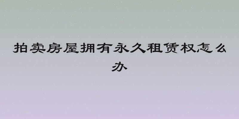 拍卖房屋拥有永久租赁权怎么办