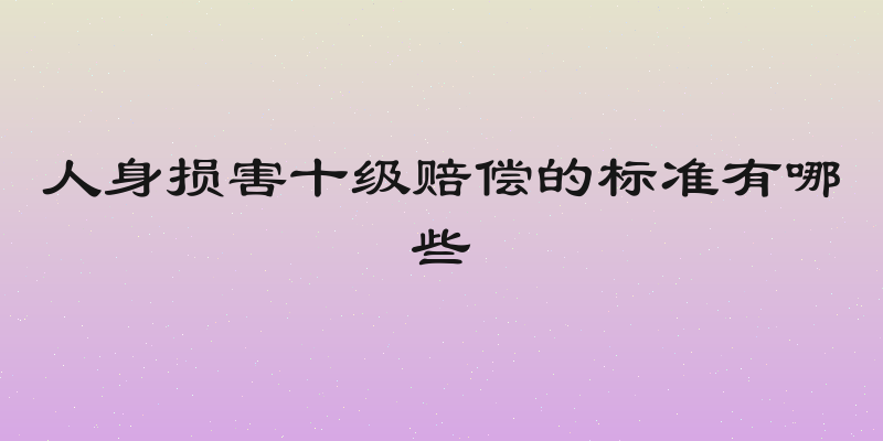 人身损害十级赔偿的标准有哪些