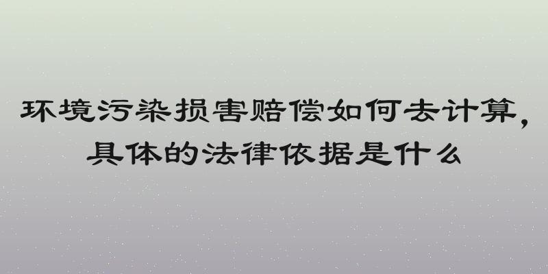 环境污染损害赔偿如何去计算，具体的法律依据是什么