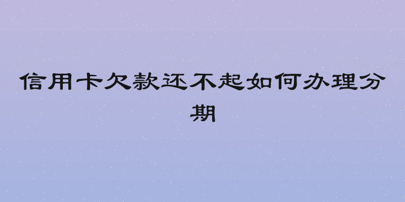 信用卡欠款还不起如何办理分期