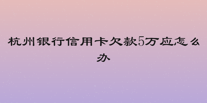 杭州银行信用卡欠款5万应怎么办