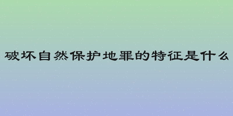 破坏自然保护地罪的特征是什么