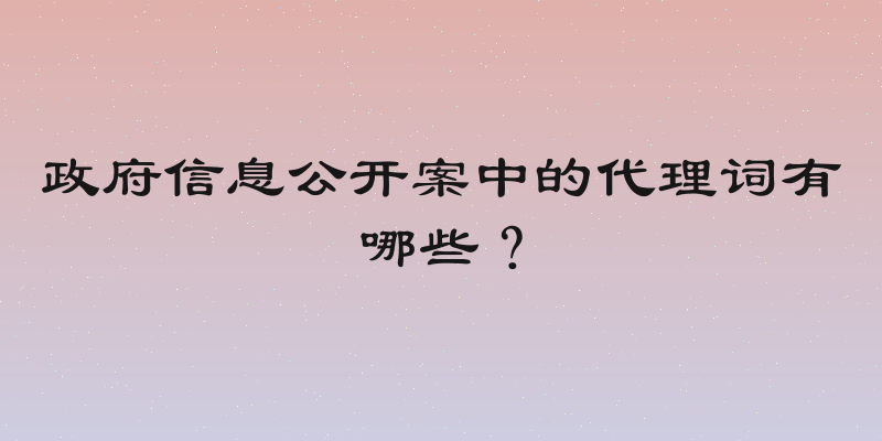 政府信息公开案中的代理词有哪些？