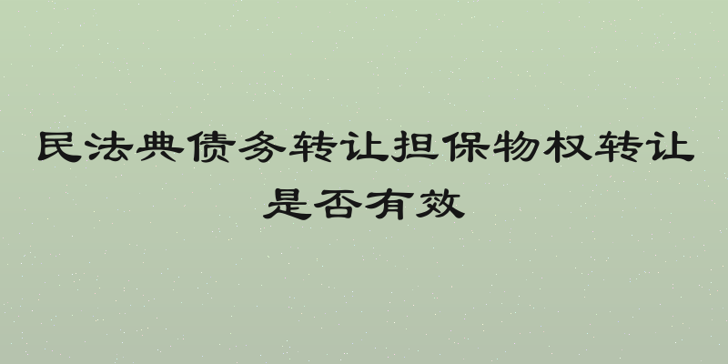 民法典债务转让担保物权转让是否有效
