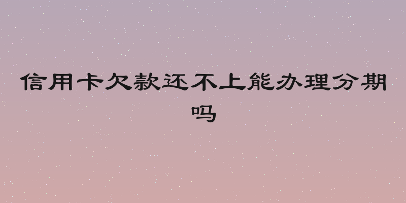 信用卡欠款还不上能办理分期吗