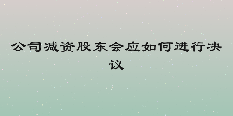公司减资股东会应如何进行决议